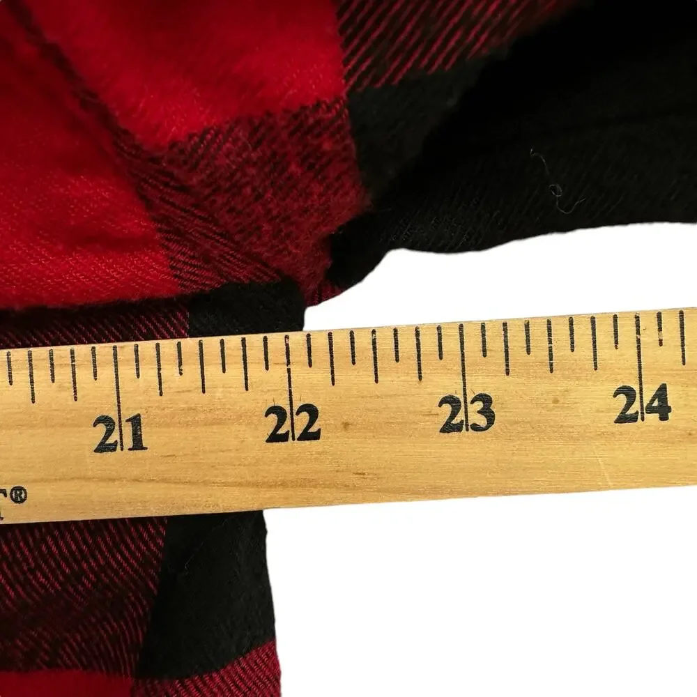 Hippie Rose Buffalo Plaid Flannel Button Up Women M Y2K Western Lumberjack Cabin - Picture 6 of 10